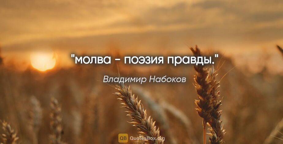 Владимир Набоков цитата: "молва - поэзия правды."