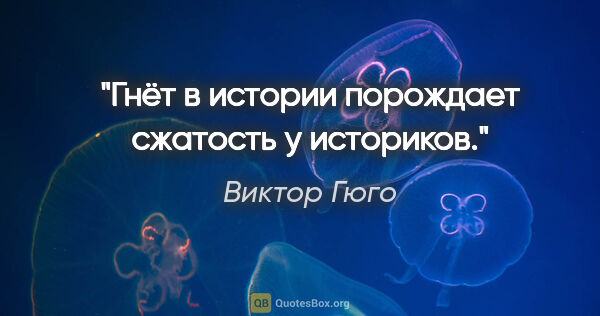 Виктор Гюго цитата: "Гнёт в истории порождает сжатость у историков."