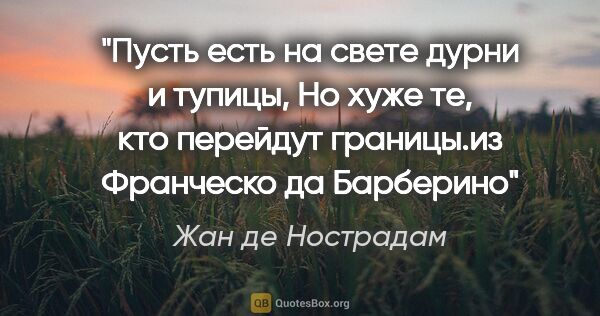 Жан де Нострадам цитата: "Пусть есть на свете дурни и тупицы,

Но хуже те, кто перейдут..."