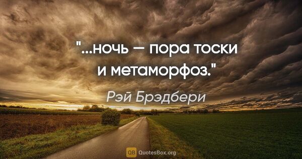 Рэй Брэдбери цитата: "...ночь — пора тоски и метаморфоз."