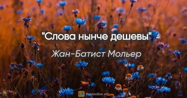 Жан-Батист Мольер цитата: "Слова нынче дешевы"