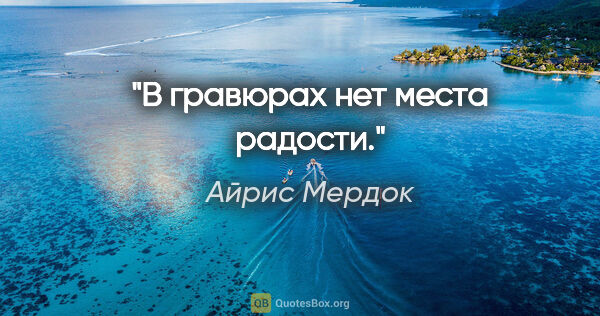 Айрис Мердок цитата: "В гравюрах нет места радости."