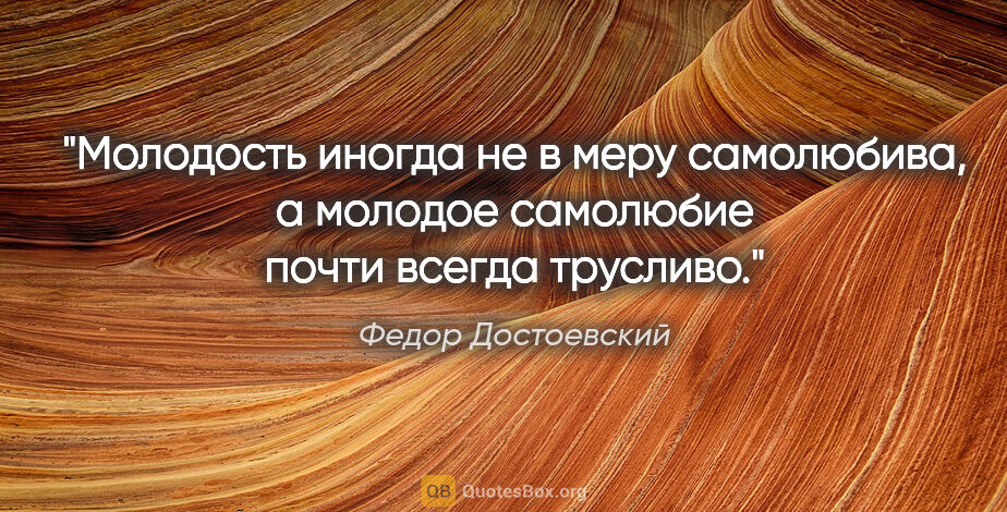Федор Достоевский цитата: "Молодость иногда не в меру самолюбива, а молодое самолюбие..."