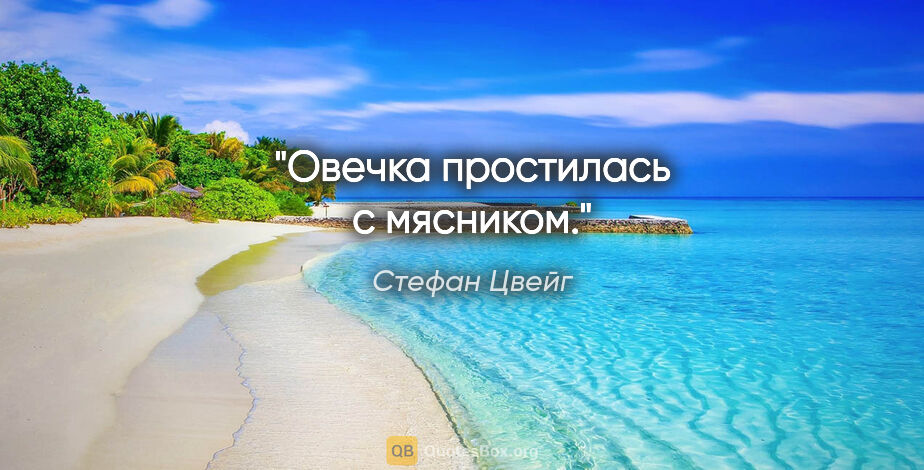 Стефан Цвейг цитата: "Овечка простилась с мясником."