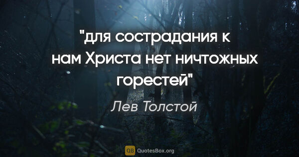 Лев Толстой цитата: "для сострадания к нам Христа нет ничтожных горестей"