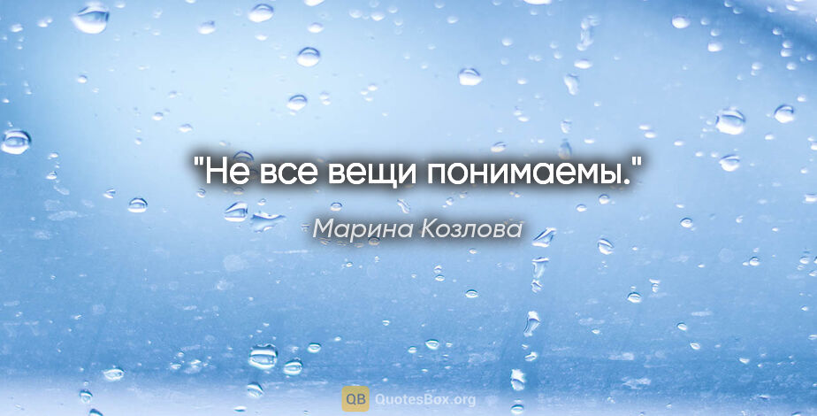 Марина Козлова цитата: "Hе все вещи понимаемы."