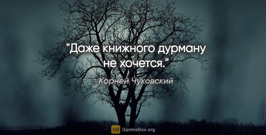 Корней Чуковский цитата: "Даже книжного дурману не хочется."