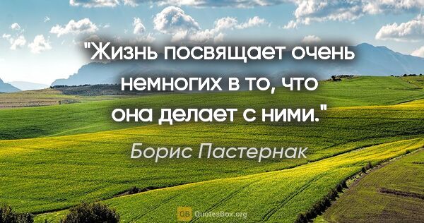 Борис Пастернак цитата: "Жизнь посвящает очень немногих в то, что она делает с ними."