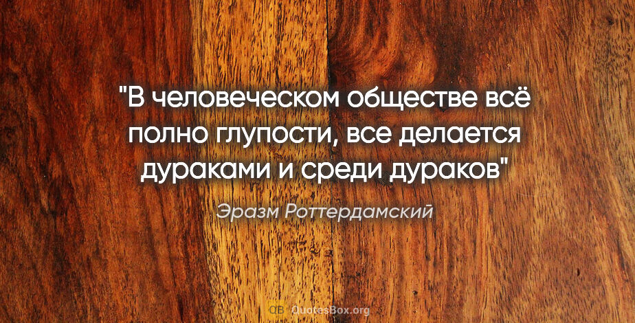 Эразм Роттердамский цитата: "В человеческом обществе всё полно глупости, все делается..."