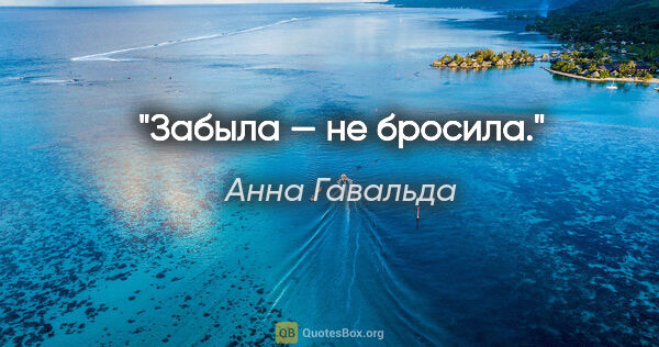 Анна Гавальда цитата: "Забыла — не бросила."