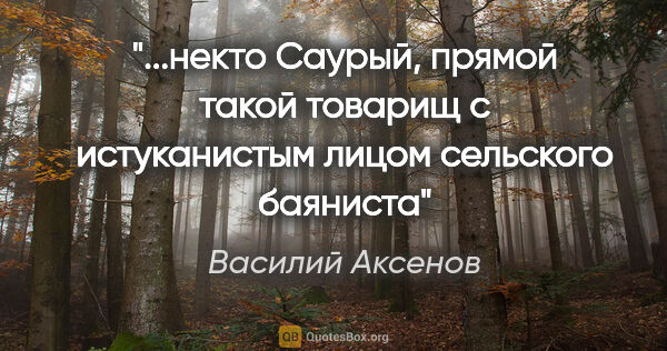 Василий Аксенов цитата: "некто Саурый, прямой такой товарищ с истуканистым лицом..."