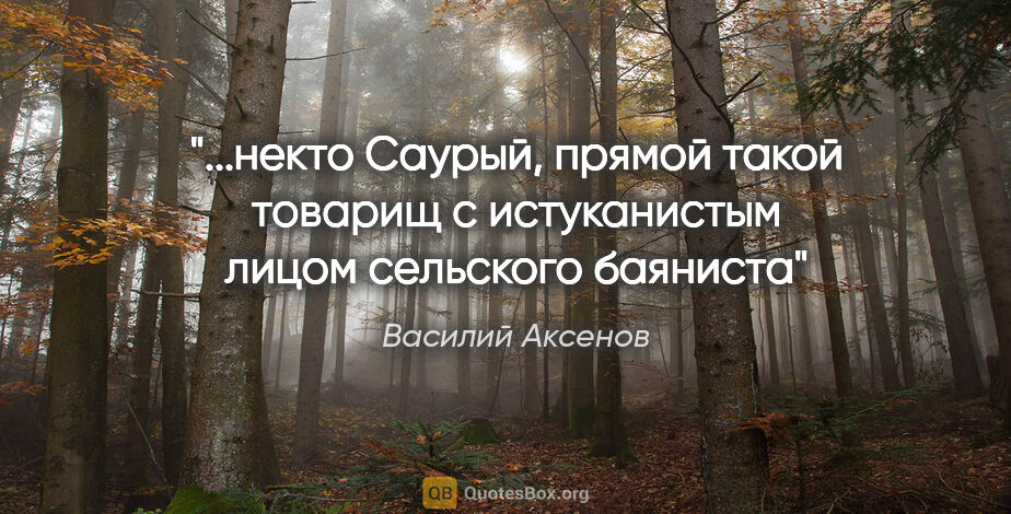 Василий Аксенов цитата: "некто Саурый, прямой такой товарищ с истуканистым лицом..."