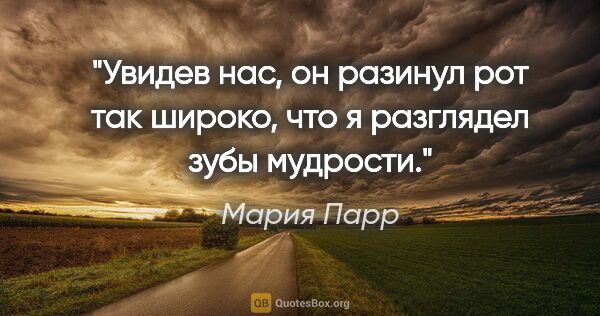 Мария Парр цитата: "Увидев нас, он разинул рот так широко, что я разглядел зубы..."