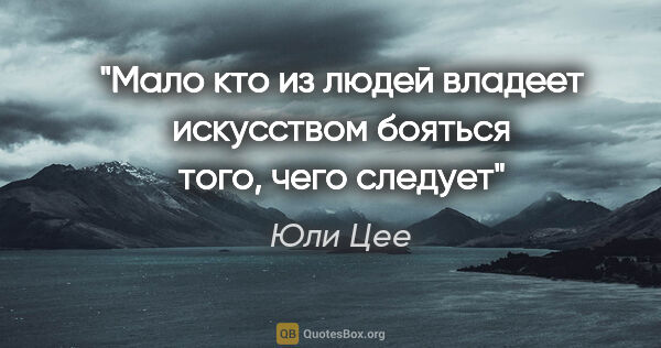 Юли Цее цитата: "Мало кто из людей владеет искусством бояться того, чего следует"