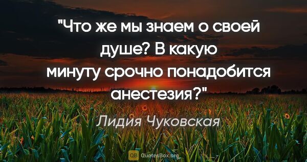 Лидия Чуковская цитата: "Что же мы знаем о своей душе? В какую минуту срочно..."