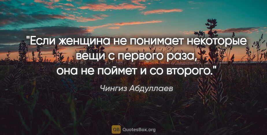 Чингиз Абдуллаев цитата: "Если женщина не понимает некоторые вещи с первого раза, она не..."