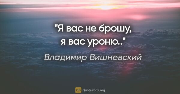 Владимир Вишневский цитата: "Я вас не брошу, я вас уроню.."