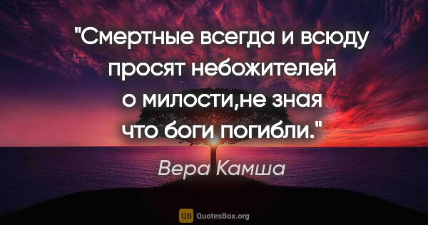 Вера Камша цитата: "Смертные всегда и всюду просят небожителей о милости,не зная..."