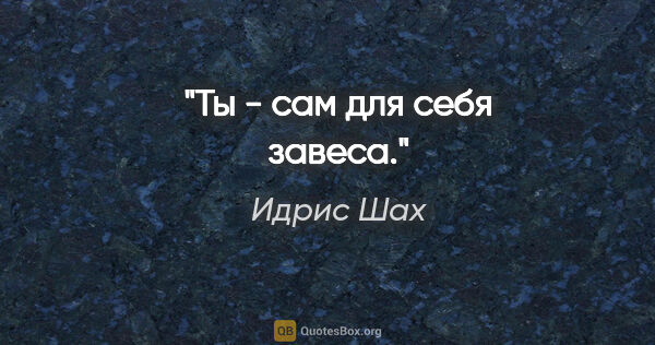 Идрис Шах цитата: "Ты - сам для себя завеса."