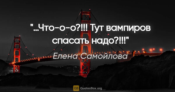 Елена Самойлова цитата: "…Что-о-о?!!! Тут вампиров спасать надо?!!!"