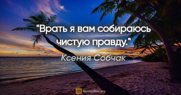 Ксения Собчак цитата: "Врать я вам собираюсь чистую правду."