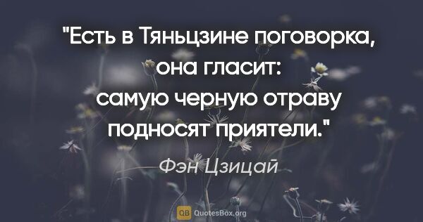 Фэн Цзицай цитата: "Есть в Тяньцзине поговорка, она гласит: самую черную отраву..."