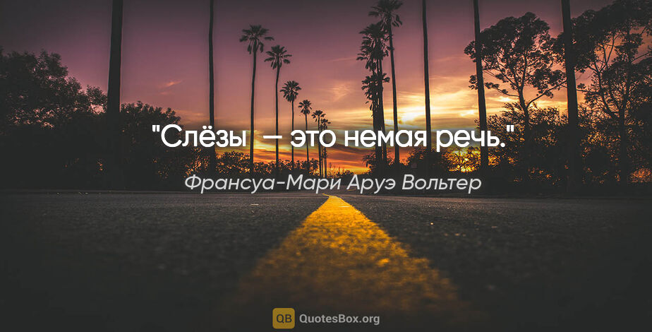 Франсуа-Мари Аруэ Вольтер цитата: "Слёзы — это немая речь."