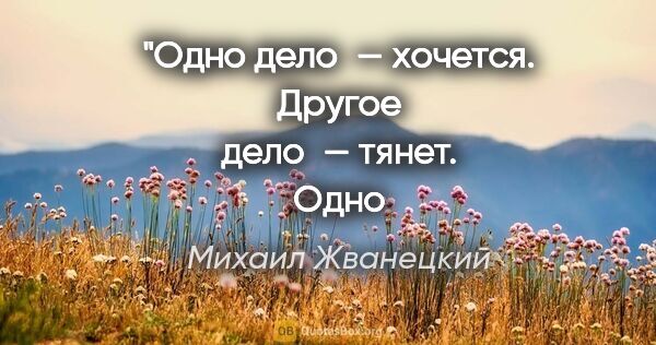 Михаил Жванецкий цитата: "Одно дело — хочется.
Другое дело — тянет.
Одно дело —..."