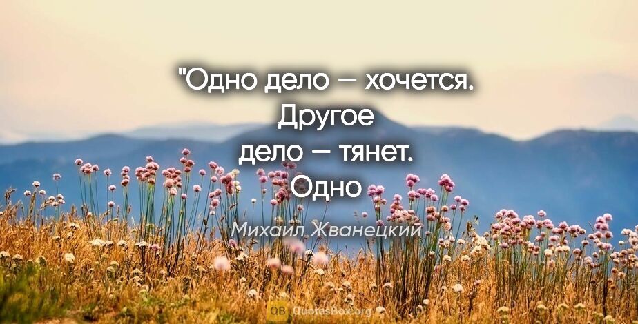 Михаил Жванецкий цитата: "Одно дело — хочется.
Другое дело — тянет.
Одно дело —..."