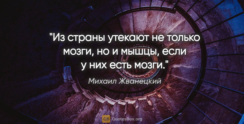 Михаил Жванецкий цитата: "Из страны утекают не только мозги, но и мышцы, если у них есть..."