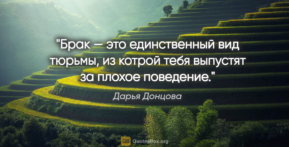 Дарья Донцова цитата: "Брак — это единственный вид тюрьмы, из котрой тебя выпустят..."
