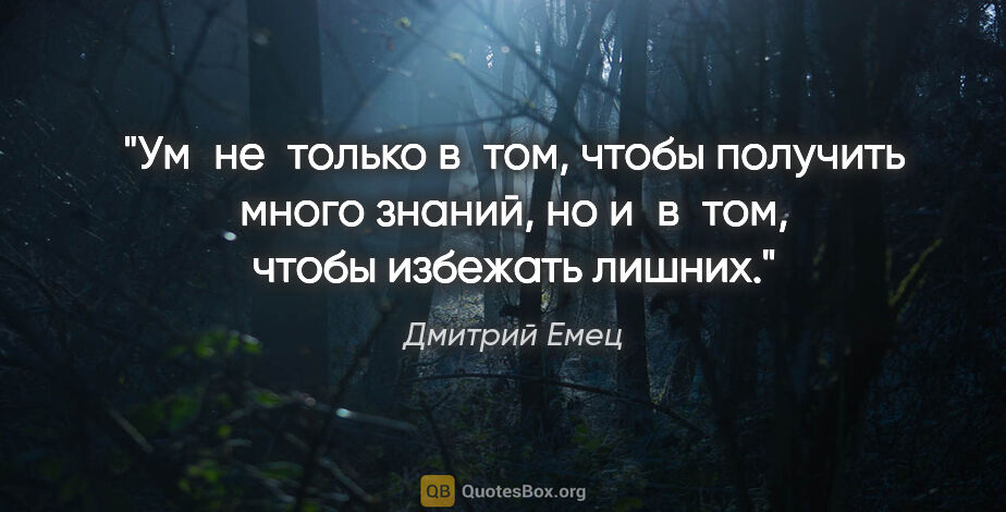 Дмитрий Емец цитата: "Ум не только в том, чтобы получить много знаний, но и в том,..."