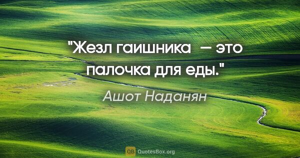 Ашот Наданян цитата: "Жезл гаишника — это палочка для еды."