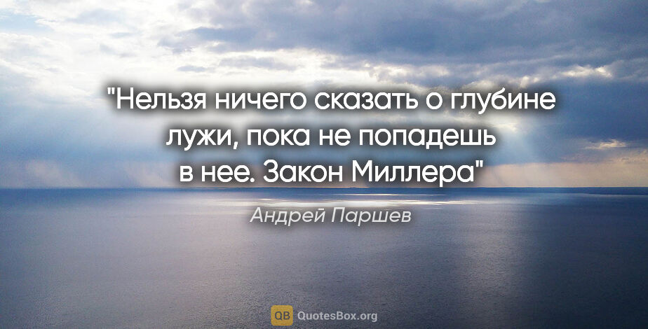 Андрей Паршев цитата: "Нельзя ничего сказать о глубине лужи, пока не попадешь..."
