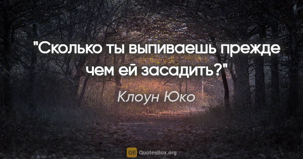 Клоун Юко цитата: "Сколько ты выпиваешь прежде чем ей засадить?"