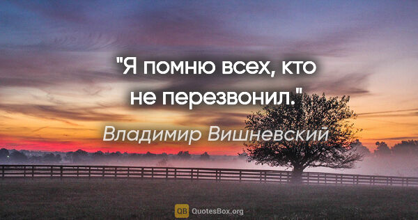 Владимир Вишневский цитата: "Я помню всех, кто не перезвонил."