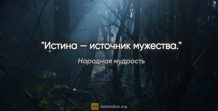 Народная мудрость цитата: "Истина — источник мужества."