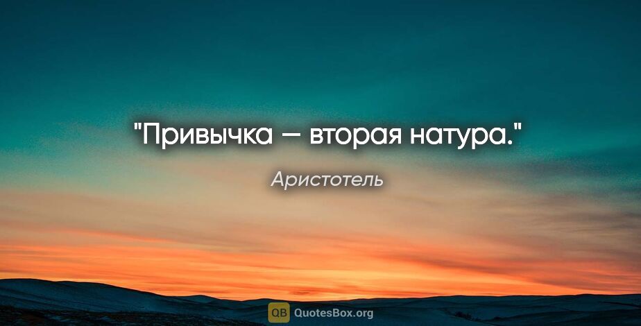 Аристотель цитата: "Привычка — вторая натура."