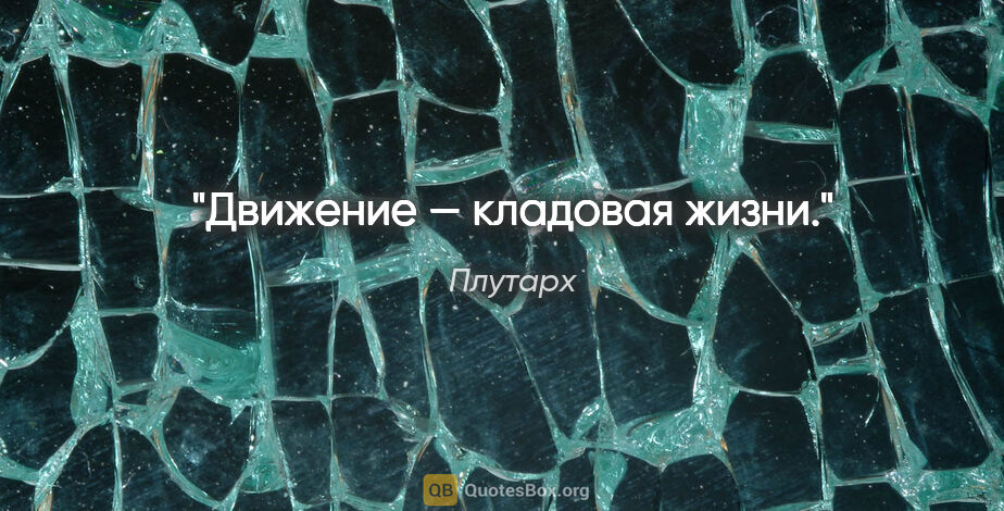 Плутарх цитата: "Движение — кладовая жизни."