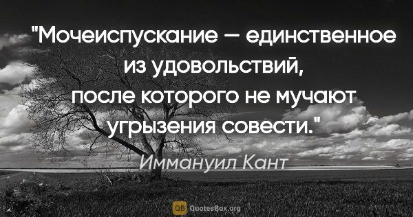 Иммануил Кант цитата: "Мочеиспускание — единственное из удовольствий, после которого..."