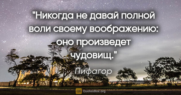 Пифагор цитата: "Никогда не давай полной воли своему воображению: оно..."