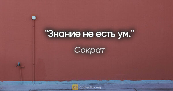 Сократ цитата: "Знание не есть ум."