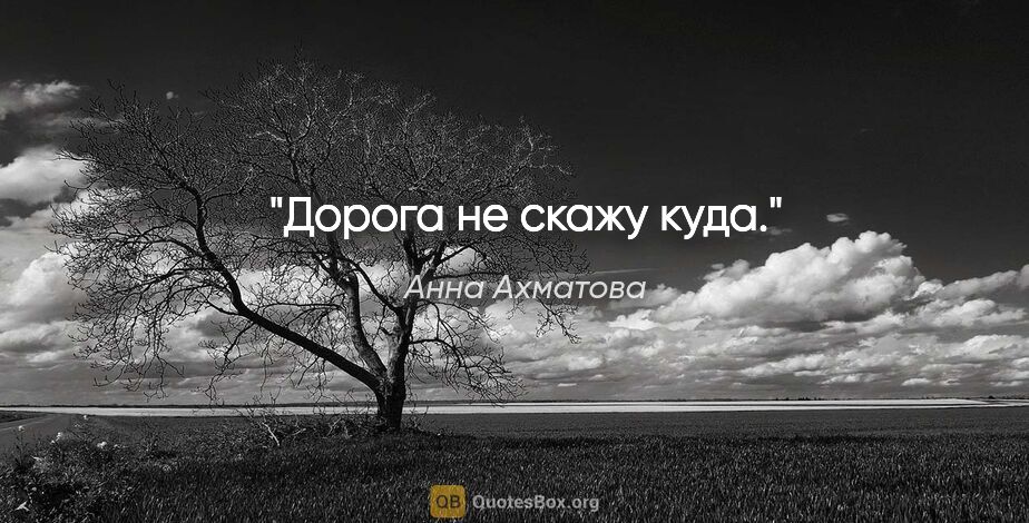 Анна Ахматова цитата: "Дорога не скажу куда."
