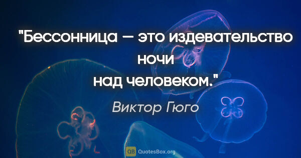 Виктор Гюго цитата: "Бессонница — это издевательство ночи над человеком."