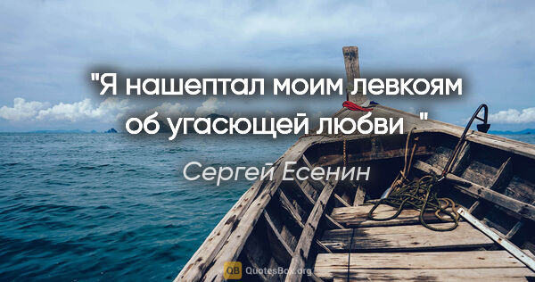 Сергей Есенин цитата: "Я нашептал моим левкоям об угасющей любви"