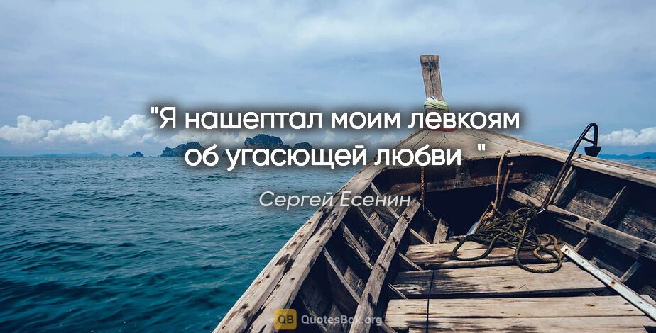 Сергей Есенин цитата: "Я нашептал моим левкоям об угасющей любви"