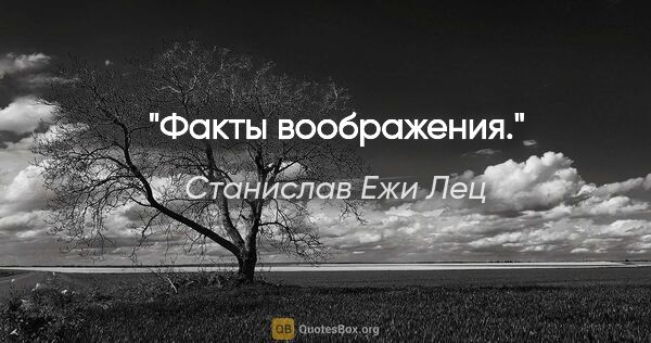 Станислав Ежи Лец цитата: "Факты воображения."