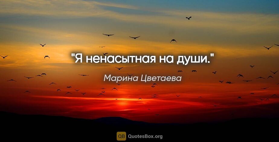 Марина Цветаева цитата: "Я ненасытная на души."