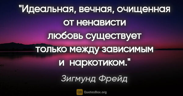 Зигмунд Фрейд цитата: "Идеальная, вечная, очищенная от ненависти любовь существует..."