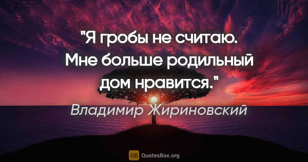 Владимир Жириновский цитата: "Я гробы не считаю. Мне больше родильный дом нравится."